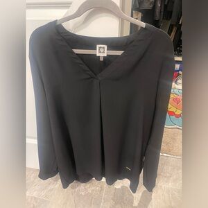 Anne Klein black flowy top